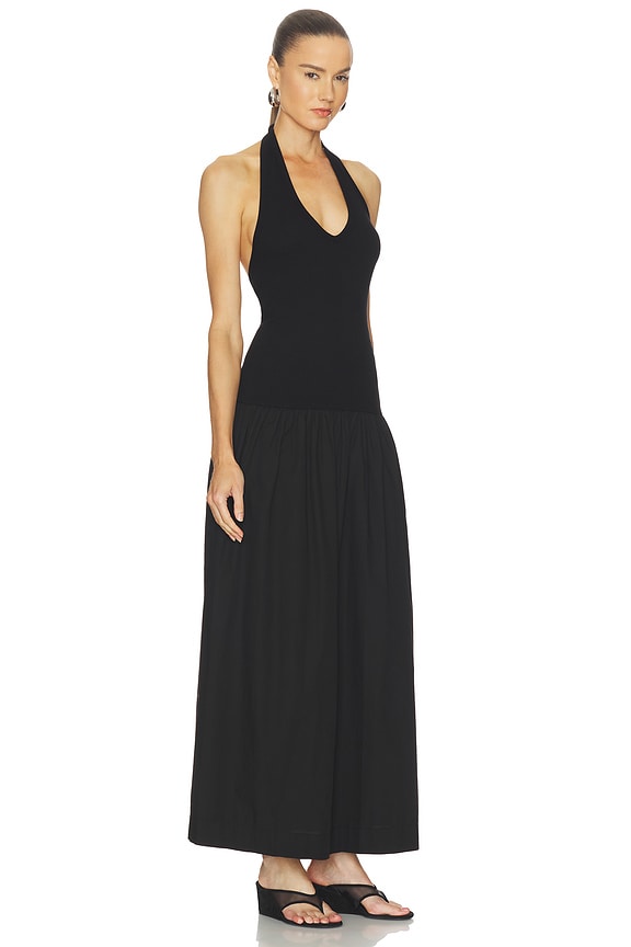 view 2 of 3 ROBE DOS-NU COTTON HALTER DRESS in Black
