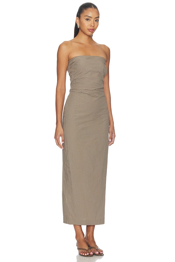view 2 of 4 VESTIDO JAPANESE MAXI PLAID DRESS in Brown Plaid