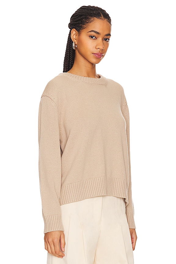 view 2 of 4 Chunky Cotton Long Sleeve Crew in Sand