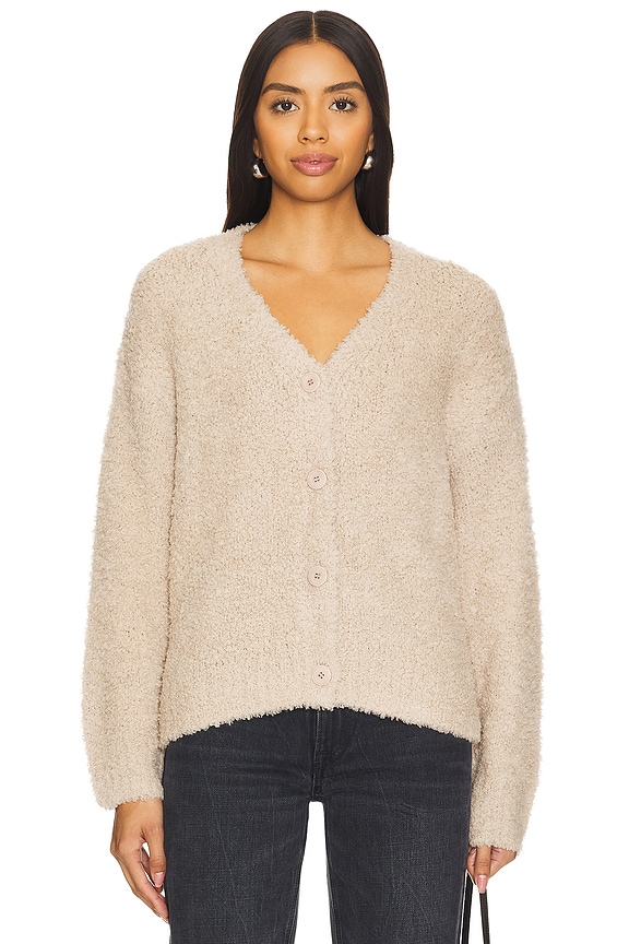 view 2 of 5 Wool Feather Boxy Cardigan in Stone