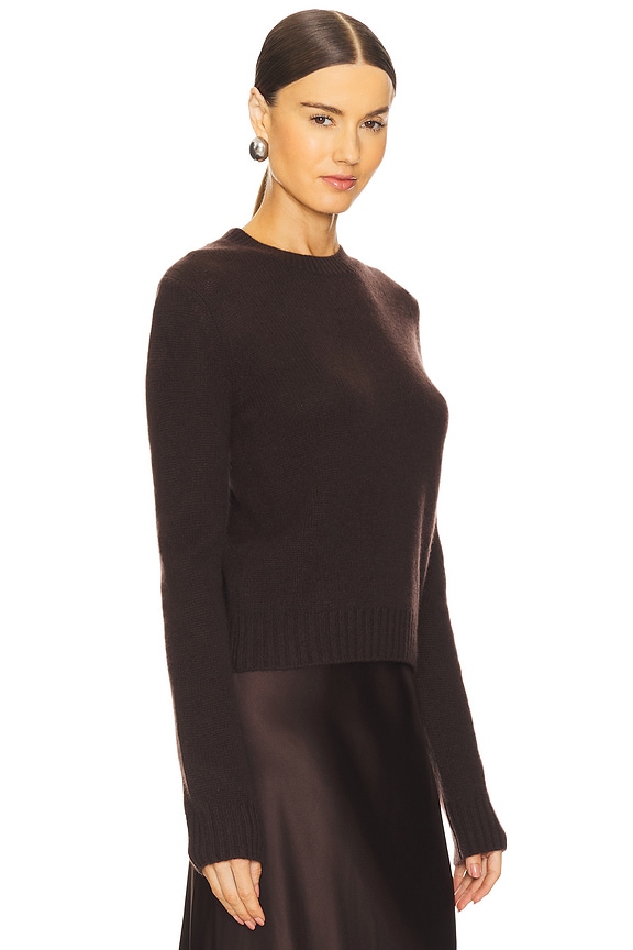 view 2 of 4 Cashmere Easy Long Sleeve Crew in Dark Brown