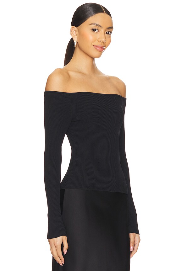 view 2 of 4 Viscose Sweater Off Shoulder Sweater in Black