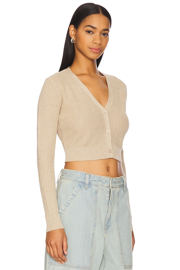 view 2 of 4 Cropped V Neck Cardigan in Basalt