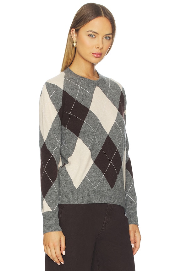 view 2 of 4 Knit Cashmere Sweater in Argyle