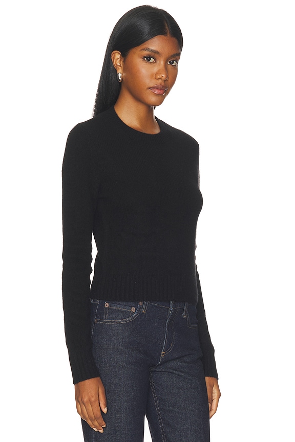 view 2 of 4 Cashmere Shrunken Crew in Black