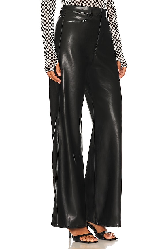 view 2 of 4 Faux Leather Wide Leg Pant in Black
