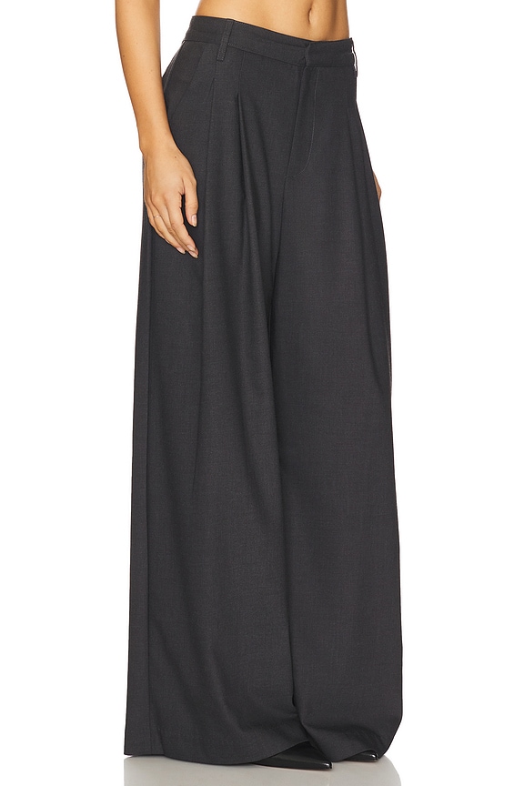 view 2 of 6 Easy Pleated Wide Leg Trouser in Charcoal
