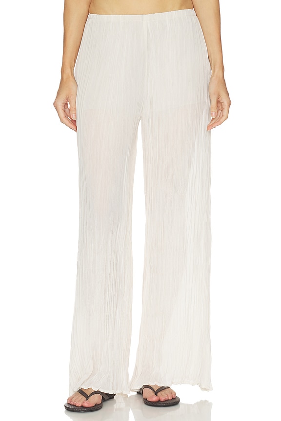 view 1 of 6 PANTALON PALAZZO PLISSE PALAZZO PANT in Champagne