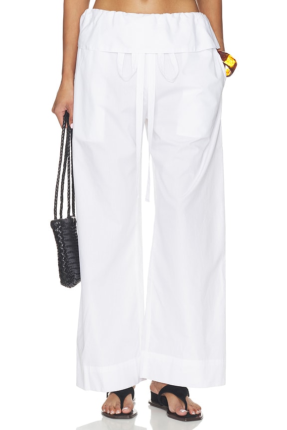 view 1 of 6 Cotton Peplum Pant in White
