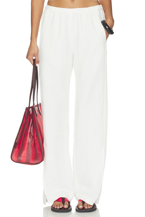 view 2 of 7 Twill Slash Pant in Off White