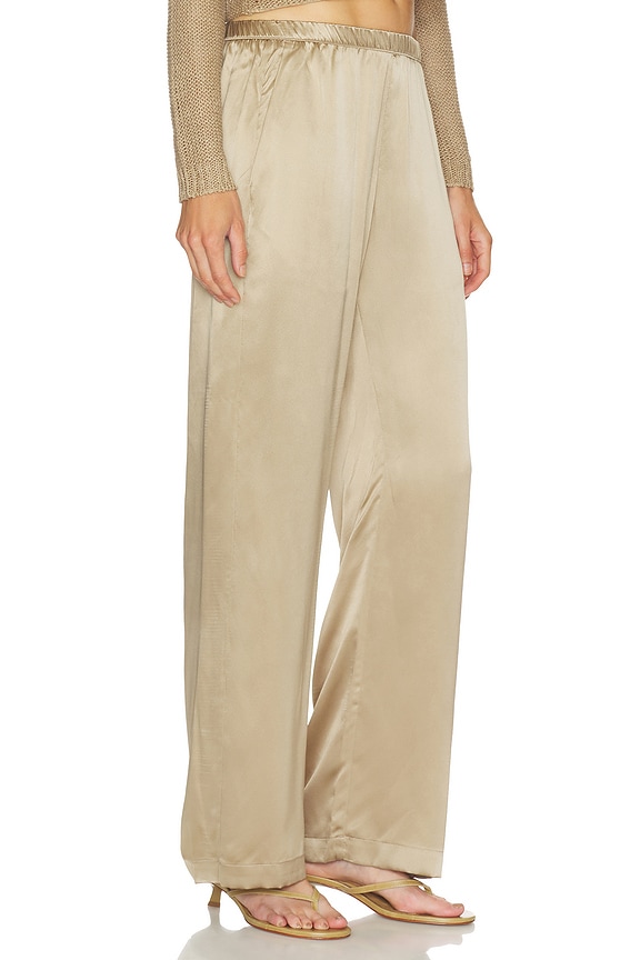 view 2 of 6 Silk Satin Everywhere Pant in Beige