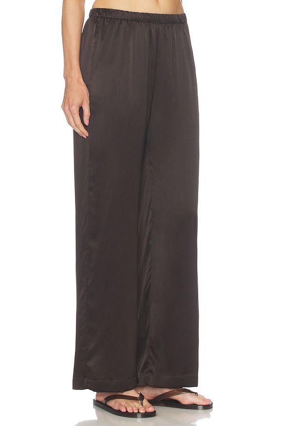 view 2 of 6 Silk Satin Everywhere Pant in Olive Bronze
