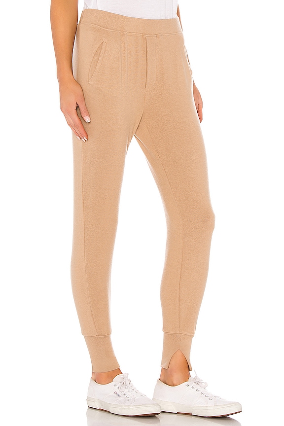 view 2 of 4 Peached Jersey Split Cuff Jogger in Sandstone