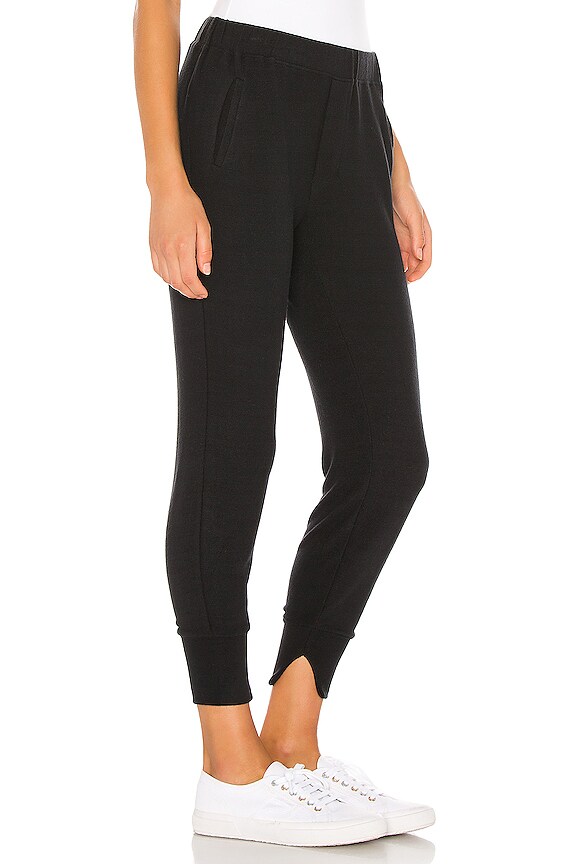 view 2 of 4 Peached Jersey Split Cuff Jogger in Black