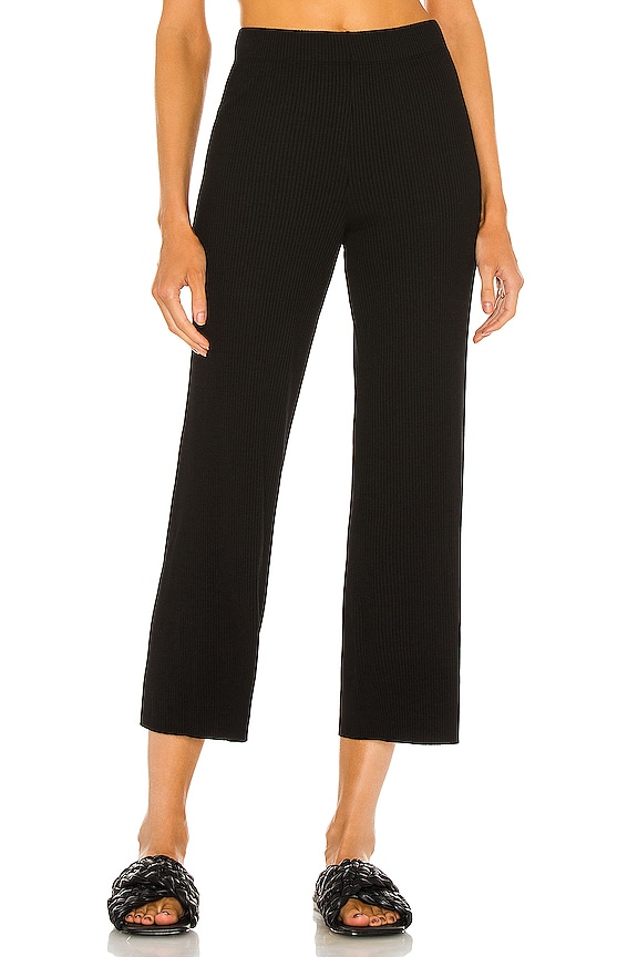 view 1 of 5 Viscose Rib Cropped Pant in Black