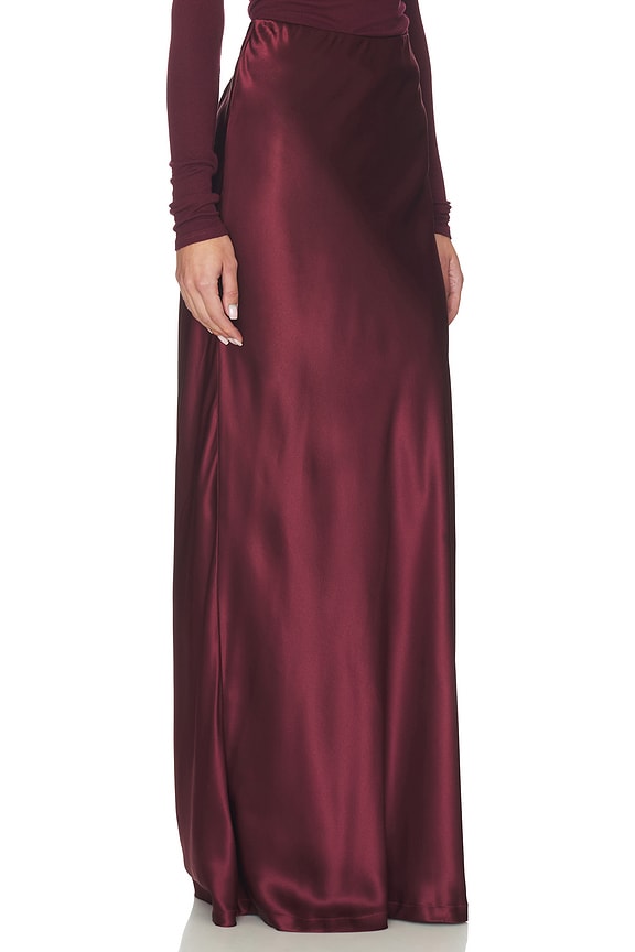 view 2 of 6 Silk Full Length Skirt in Carmine