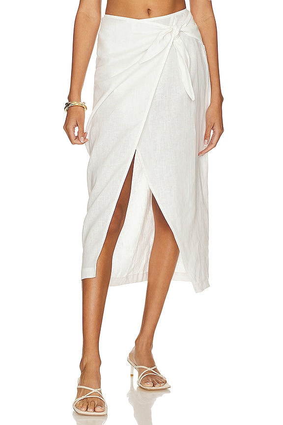 view 2 of 5 FALDA CRUZADA DE LINO in Undyed