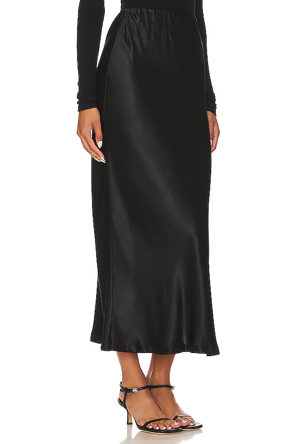 view 2 of 4 Bias Maxi Skirt in Black