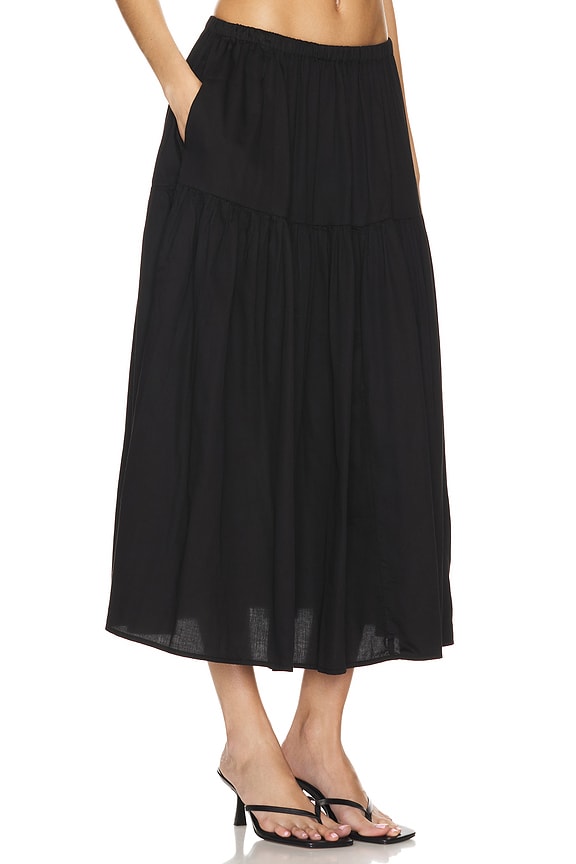 view 2 of 4 COOL COTTON 티어드 스커트 in Black