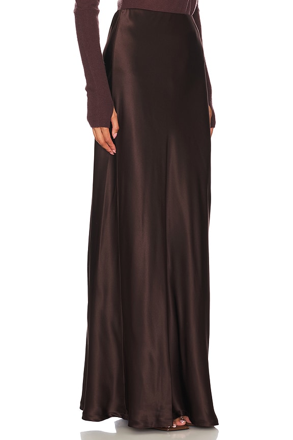 view 2 of 6 Silk Full Length Skirt in Brown