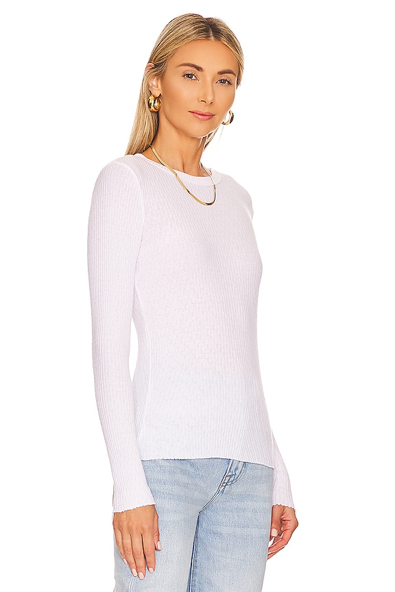 view 2 of 4 Pointelle Knit Crew in White