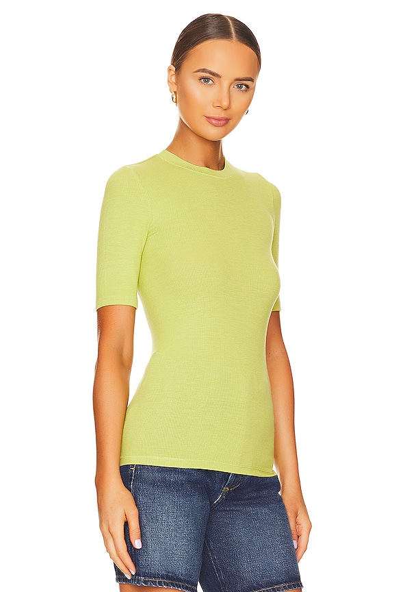 view 2 of 4 Fitted Half Sleeve Crew in Kiwi