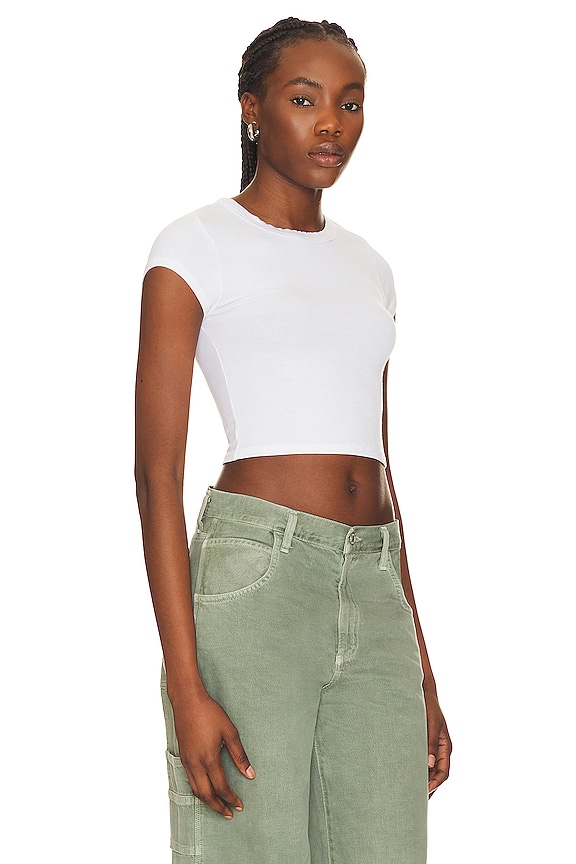 view 2 of 4 Silk Cropped Tee in White