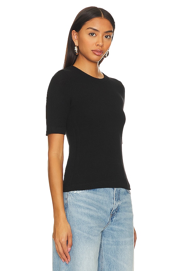 view 2 of 4 Knit Half Sleeve Top in Black