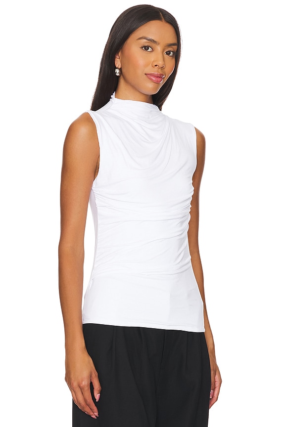 view 2 of 4 Sleeveless Twist Top in White