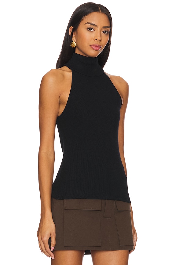 view 2 of 4 Knit Halter Turtleneck in Black