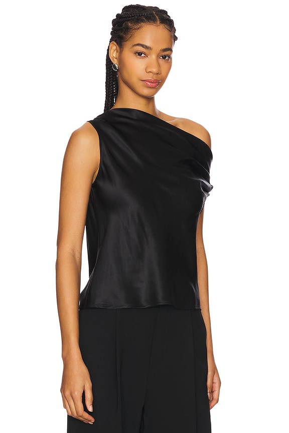view 2 of 4 BLOUSE UNE ÉPAULE DÉNUDÉE in Black