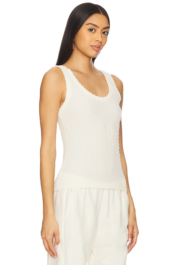 view 2 of 4 Puckered Tank Top in Vanilla