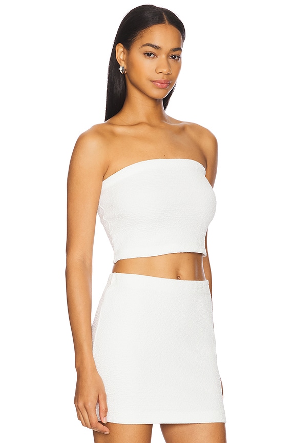 view 2 of 4 Jacquard Bandeau Top in Off White