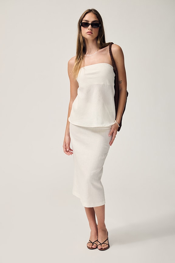 view 2 of 7 Linen Strapless Tunic in Undyed