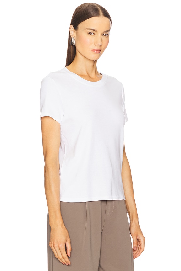 view 2 of 4 Supima Cotton Essential Short Sleeve Tee in White