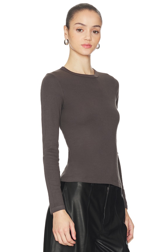 view 2 of 4 Supima Long Sleeve Tee in Gunmetal