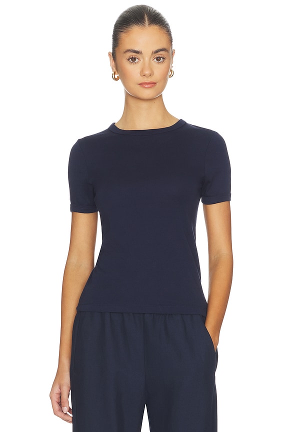view 1 of 4 Cotton New Classic Short Sleeve Tee in Dark Navy
