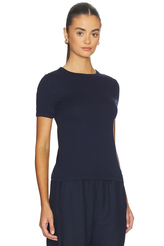 view 2 of 4 Cotton New Classic Short Sleeve Tee in Dark Navy