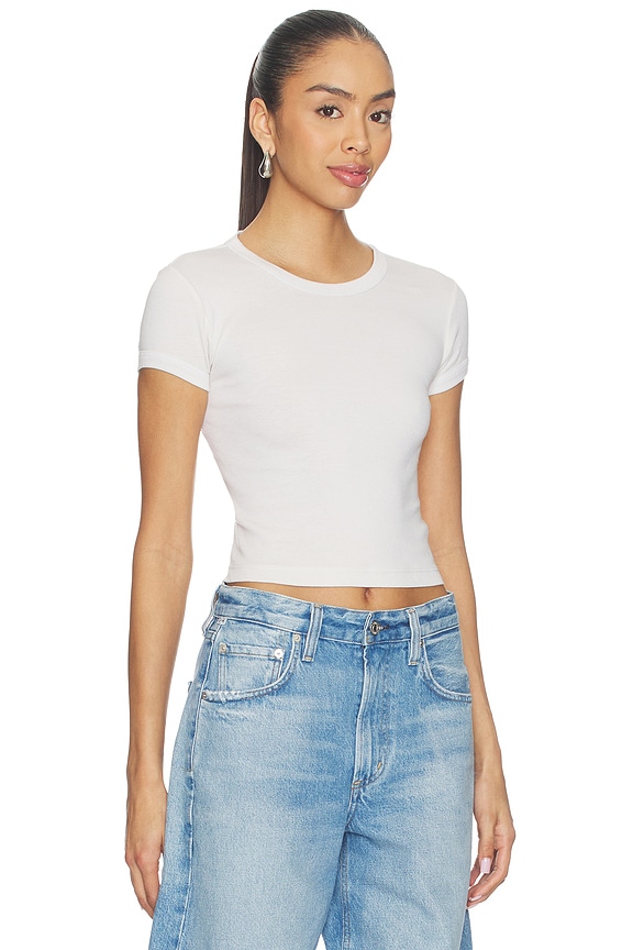 view 2 of 4 Supima Baby Rib Cropped Tee in Pearl Grey