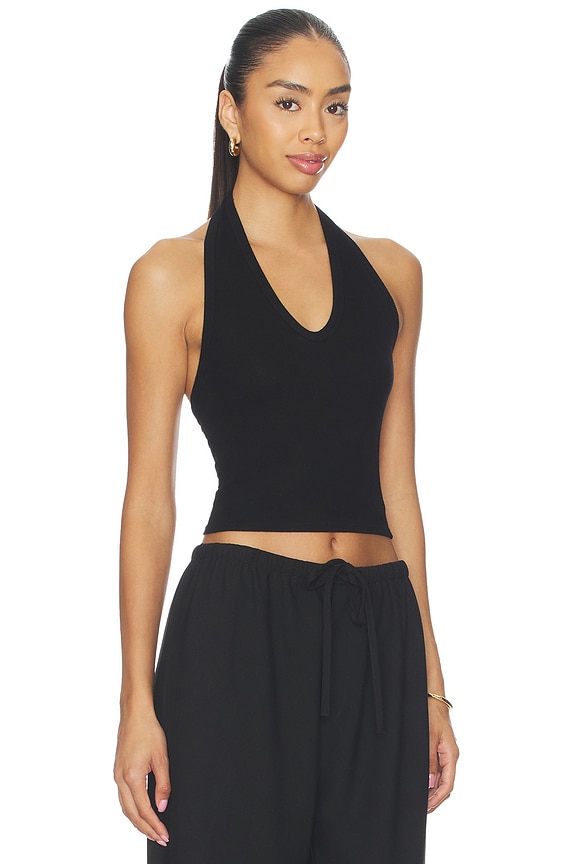 view 2 of 4 Silk Rib U Halter in Black