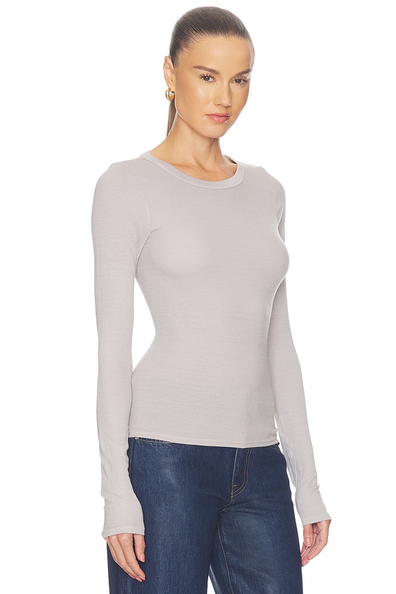 view 2 of 4 Vsilk Rib Essential Crew in Light Grey