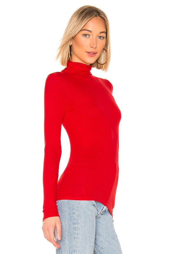 view 2 of 4 Rib Fitted Turtleneck in Iconic Red