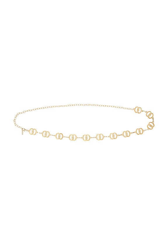 view 2 of 3 Double Circle Link Chain Belt in Gold