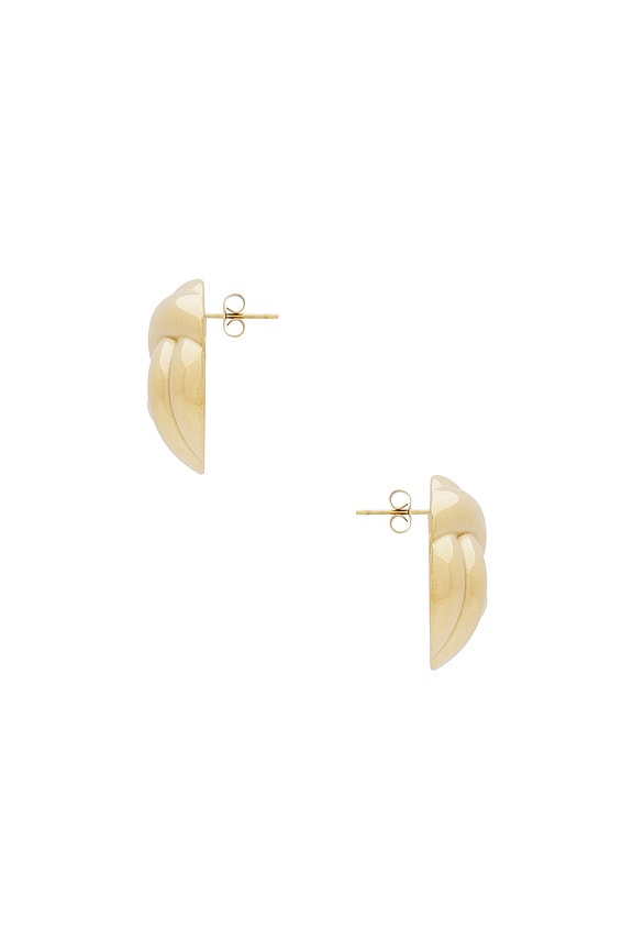 view 2 of 2 Round Swirl Stud Earrings in Gold