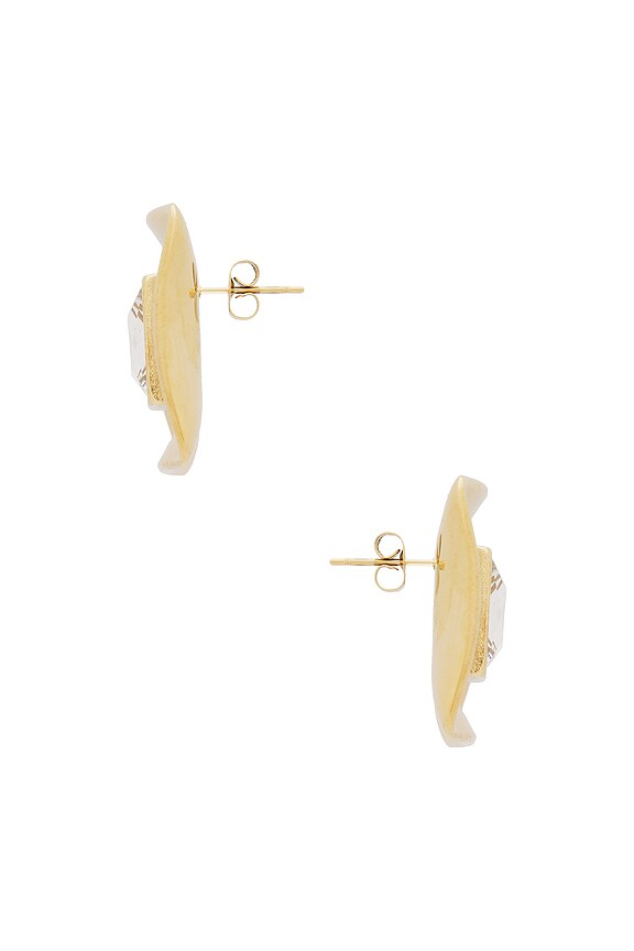 view 2 of 2 PENDIENTES SQUARE STUD in Gold