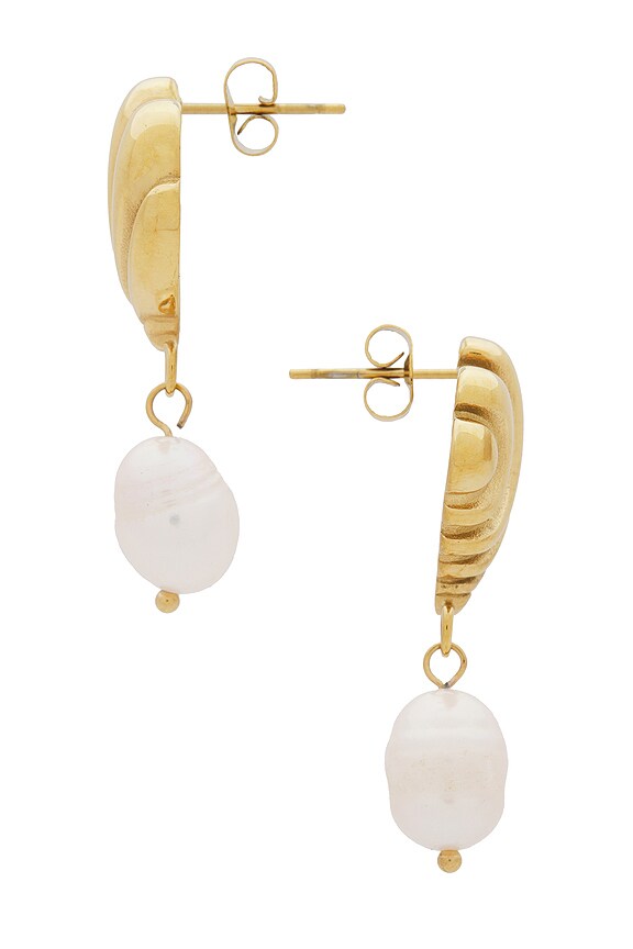 view 2 of 2 СЕРЬГИ SWIRL PEARL in Gold