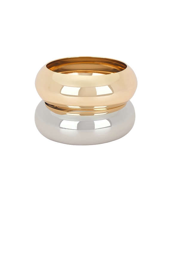 view 2 of 4 Chunky Bangles Set Of 2 in Mixed Metal