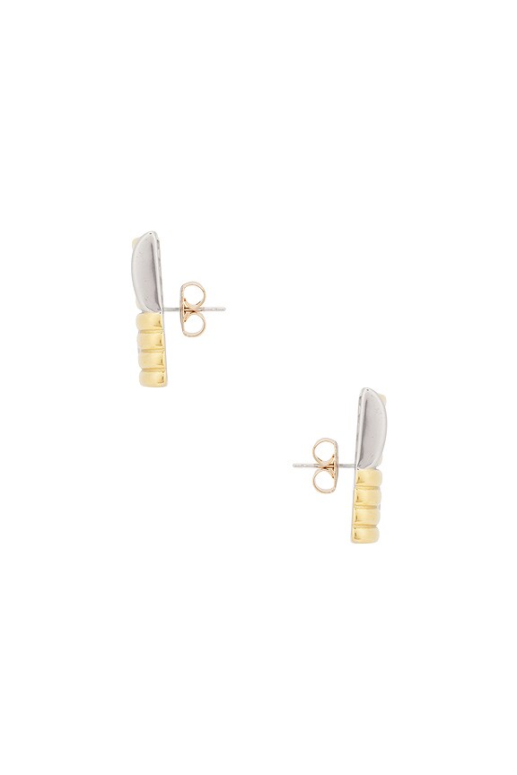 view 2 of 2 Large Mixed Metal Stud Earrings in Mixed Metal