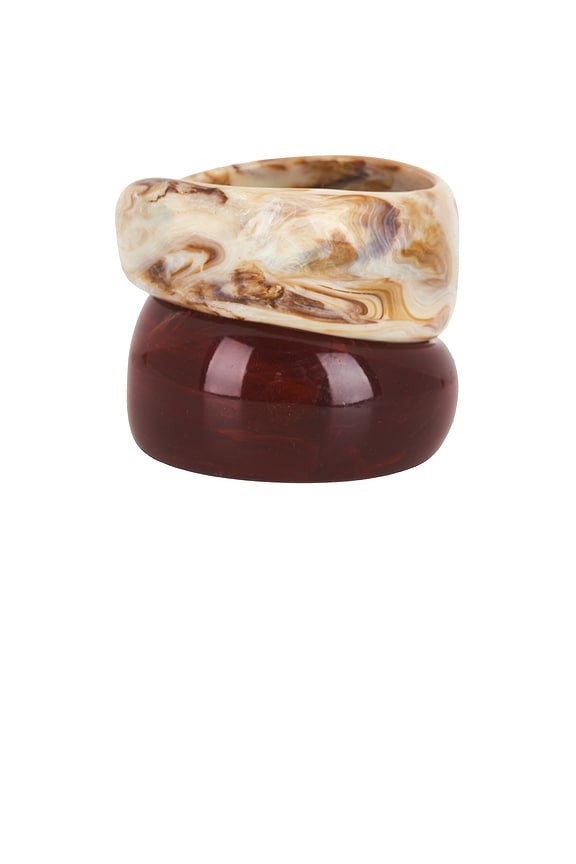 view 2 of 6 BRACELETS ASSORTIS SWIRL in Maroon & Cream Swirl