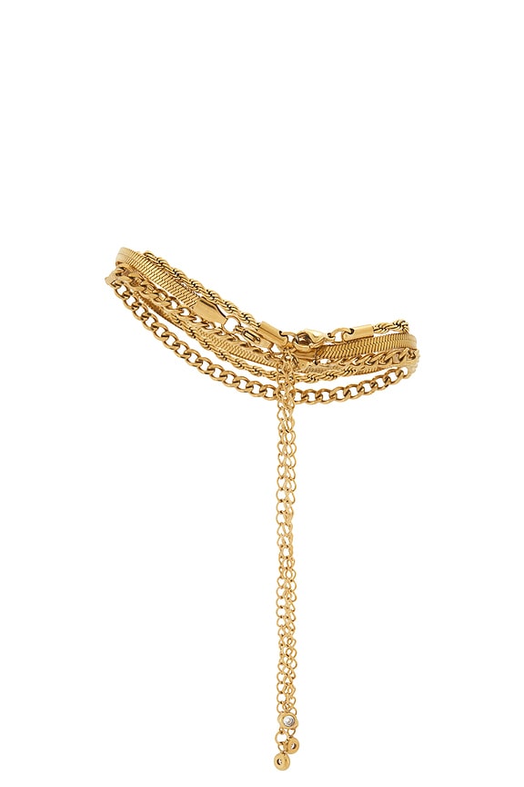 view 2 of 2 Anklet Set Of 3 in Gold